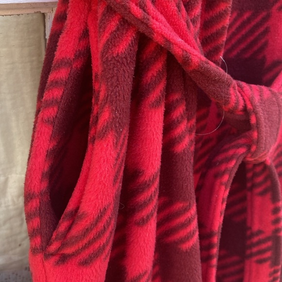 I. APPEL home Robe 👘 red fleece size M-L - Picture 10 of 16